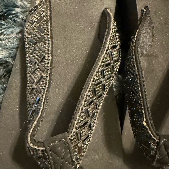 Woman’s Sandals- SO BUBBLY- woman’s black wedges with rhinestones - 7.5 - Picture 2 of 5